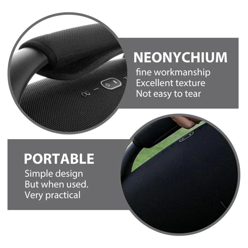 BNVN-For Boombox حزام المعصم الواقي وسادة حماية المعصم وسادة قبضة مكبر الصوت غطاء مقبض أسود #5