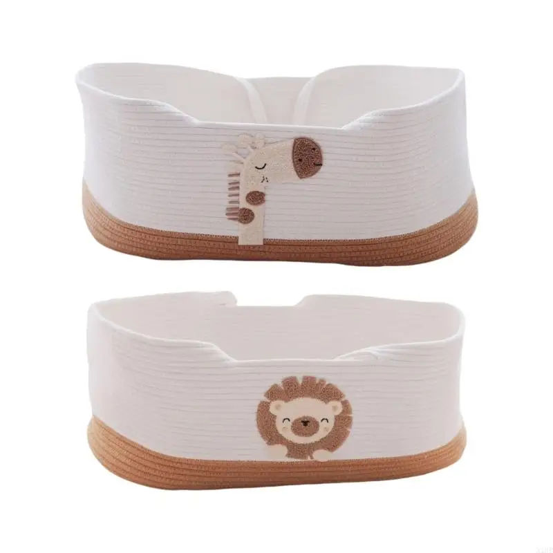 

Infant Bed Sleeping Basket Breathable Cotton Weave Lightweight Design Bassinet For Newborns Nursery Essential 0-6M