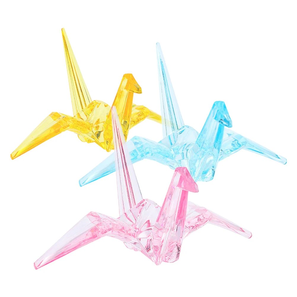 

3 Pcs Toys Paper Crane Ornaments Lightweight Origami Pendant Desktop Decoration Model Child