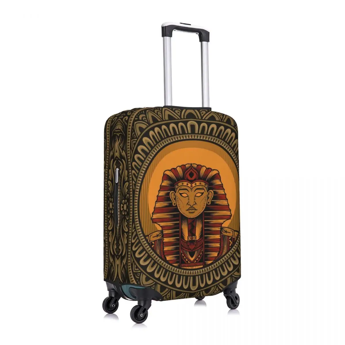 King Egypt Vintage Ornament Frame Print Bagages Juste de protection, Housses anti-poussière, artificiel astique, Imperméable, 18-32 po, Valise de voyage