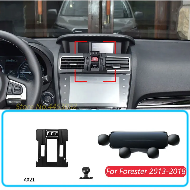 Car Phone Holder For Subaru Forester 2013-2018 Gravity Stand Mount Support Horizontal GPS Mobile Bracket Accessories With Base