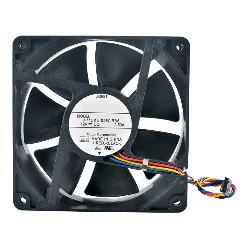 4715KL-04W-B86 12cm 120mm fan 120x120x38mm DC12V 2.50A 4-pin High speed axial flow fan cooling fan for server chassis