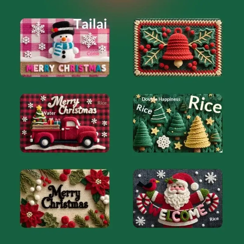 عيد الميلاد سجادة باب الأحمر سانتا كلوز في الهواء الطلق والداخلية الزنجبيل رجل السجاد السنة الجديدة 2026 عيد ميلاد سعيد ديكور المنزل القدم حصيرة #4