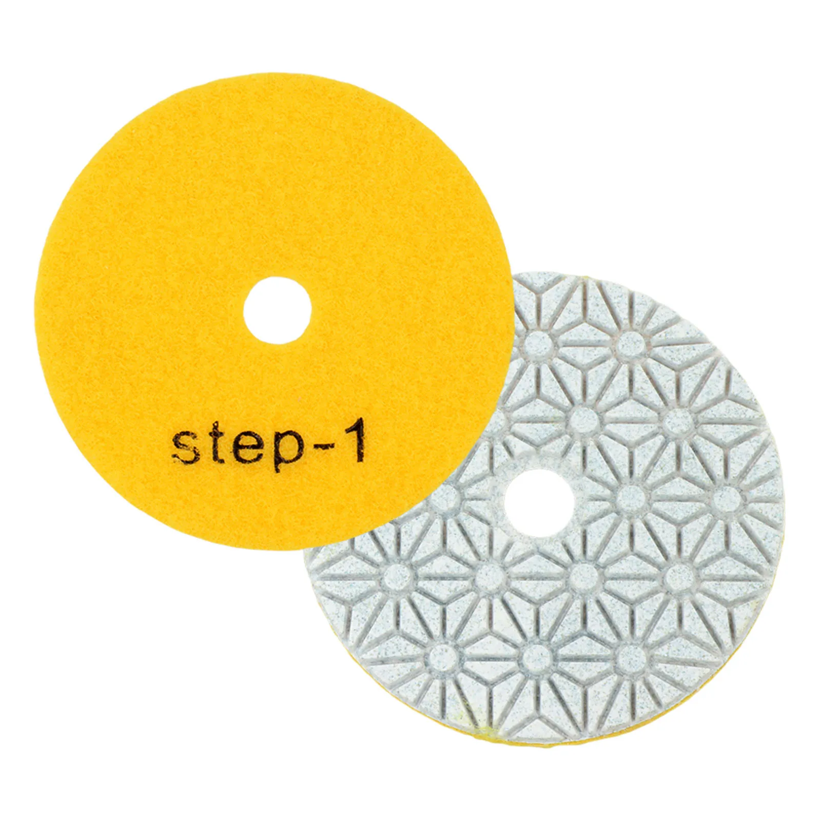 

2 шт., 4 дюйма, 100 мм, сухие/влажные 3-ступенчатые полировальные подушечки для гранитной плитки, бетона, стекла, камня, шлифовальный диск, шлифовальные инструменты, подушечки