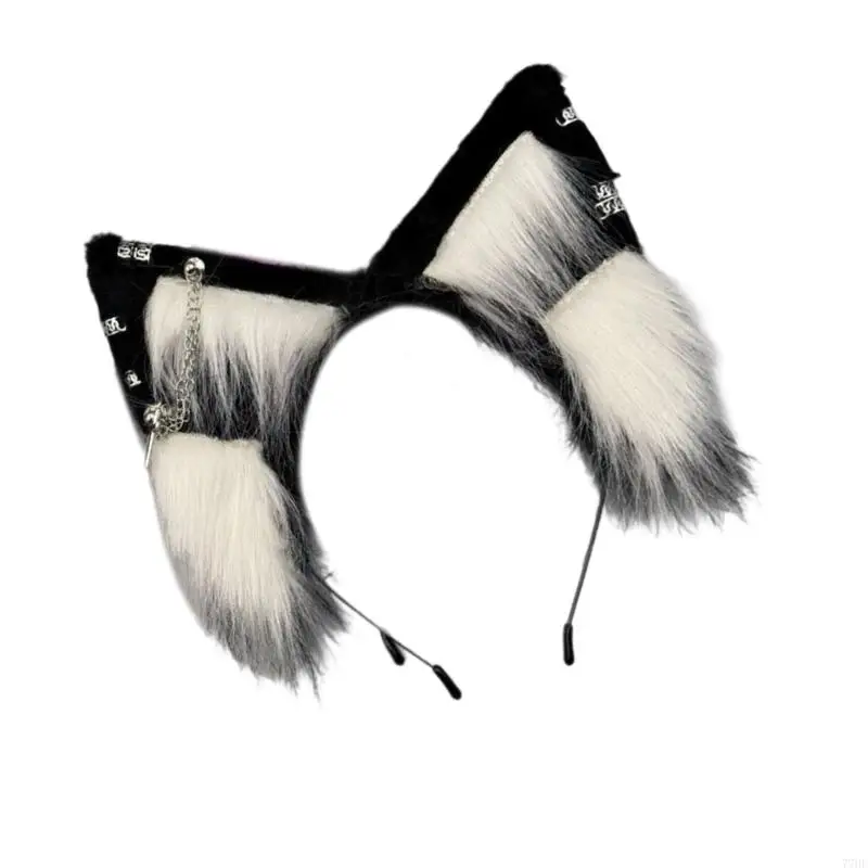 77HE Pelzige Tierohren-Kopfbedeckung für Kostümpartys für Erwachsene und Kinder