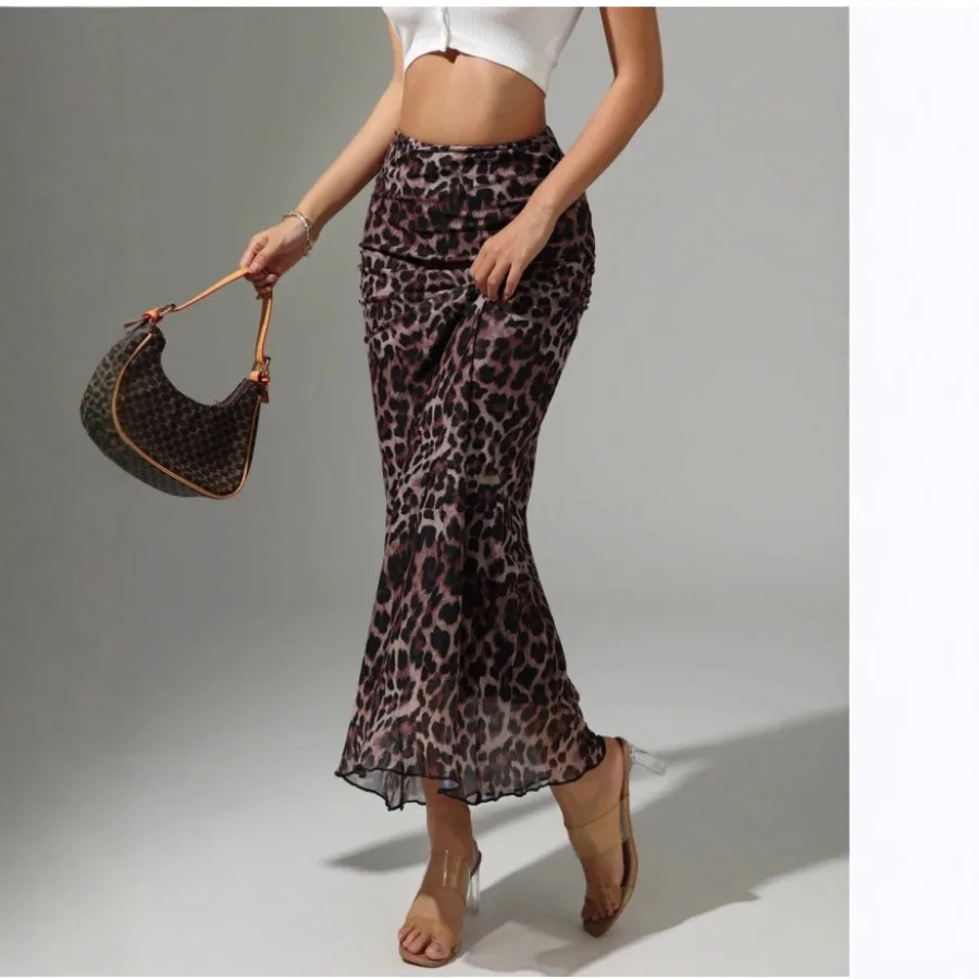 

【ХИТ】Новинка весны и осени: сексуальная облегающая юбка в американском стиле для модниц - юбка с леопардовым принтом и высокой талией.