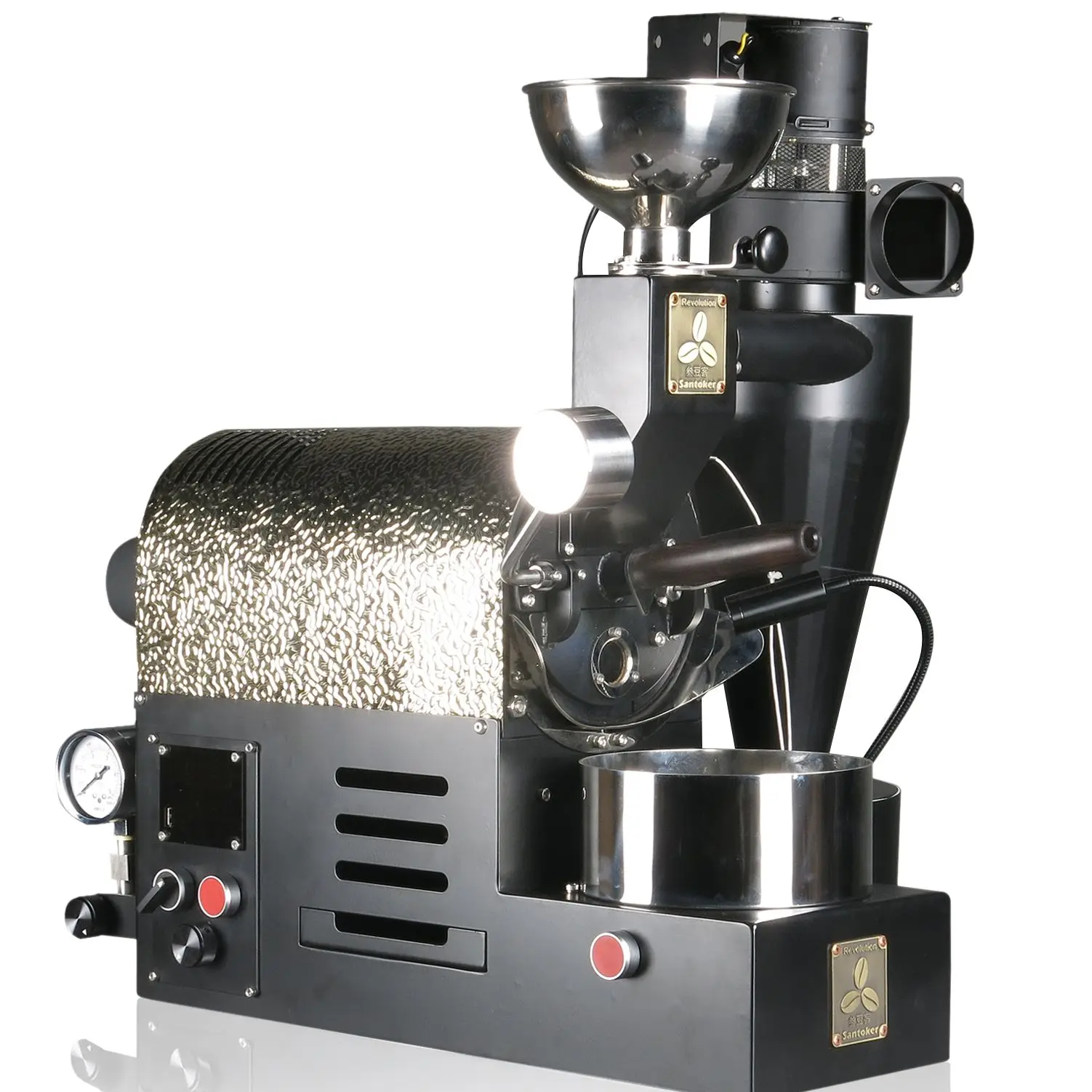 SANTOKER R200 Coffee Roasting Machine Home Commercial Black White Semi-hot Air 50-300g