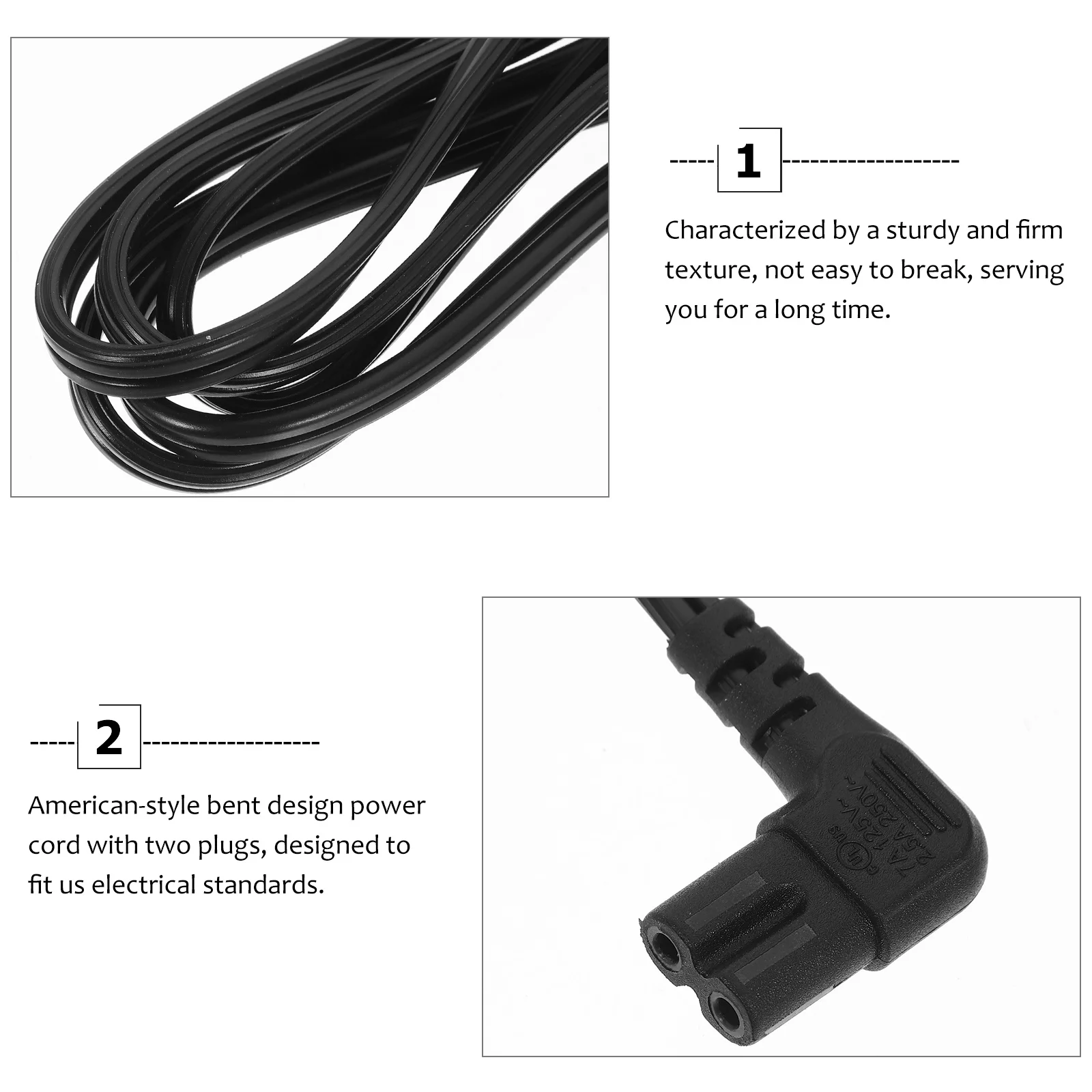 

Стандартный шнур питания США, 90-градусный угловой удлинительный кабель для ПК, шнур питания, радиоприбор, черный