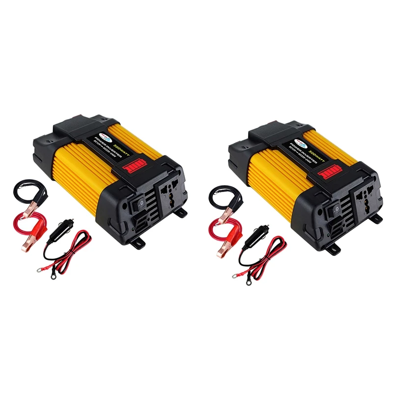 

2X 12V To 220V 500W Max 1000W Car Power Inverter LED Voltage Display Transformer Converter Dual USB Inverter For Cars