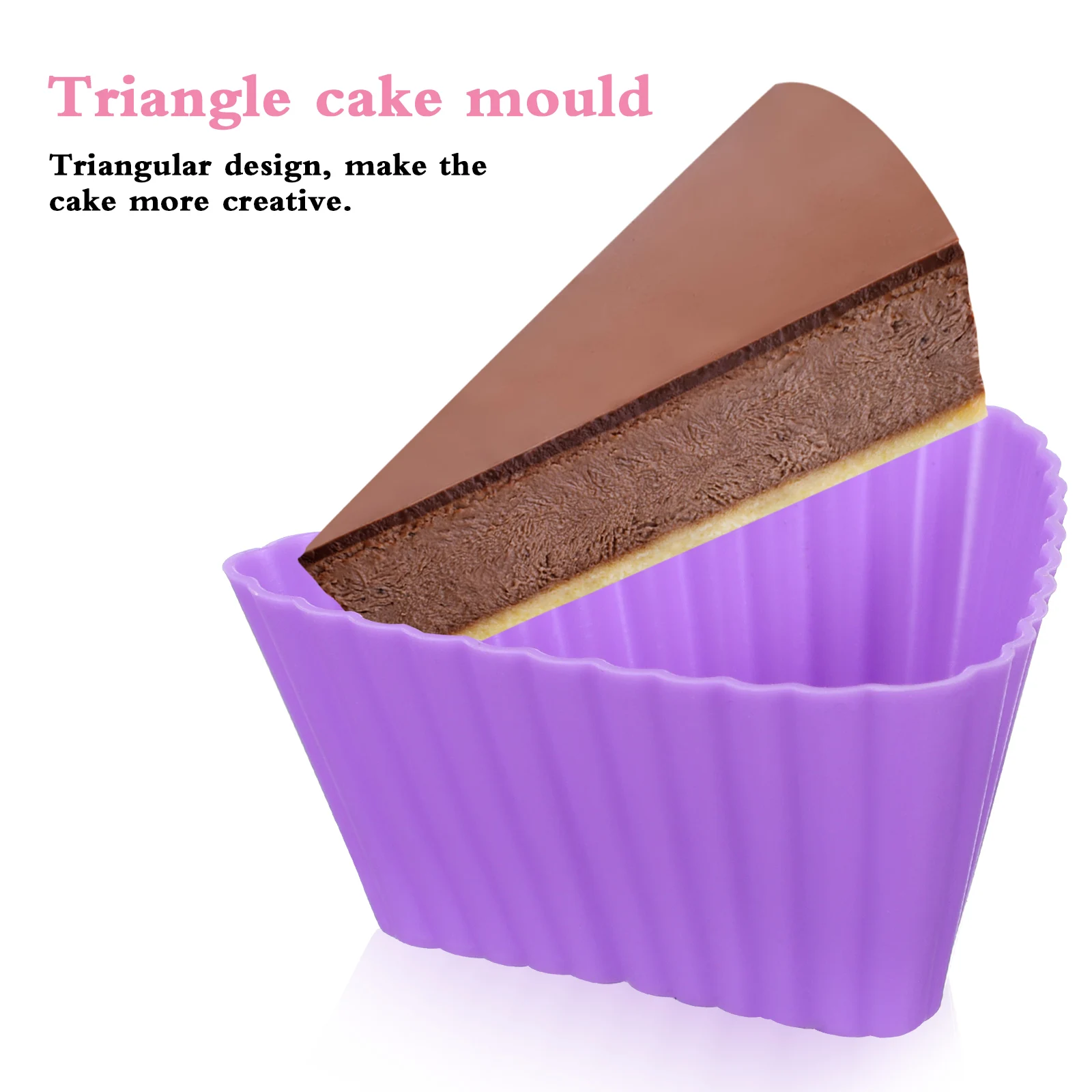 

12pcs Silicone Cake Molds Cupcake Liners Triangle Reusable Nonstick Pudding Jelly Baking Mold Microwave Oven Freezer Dishwasher