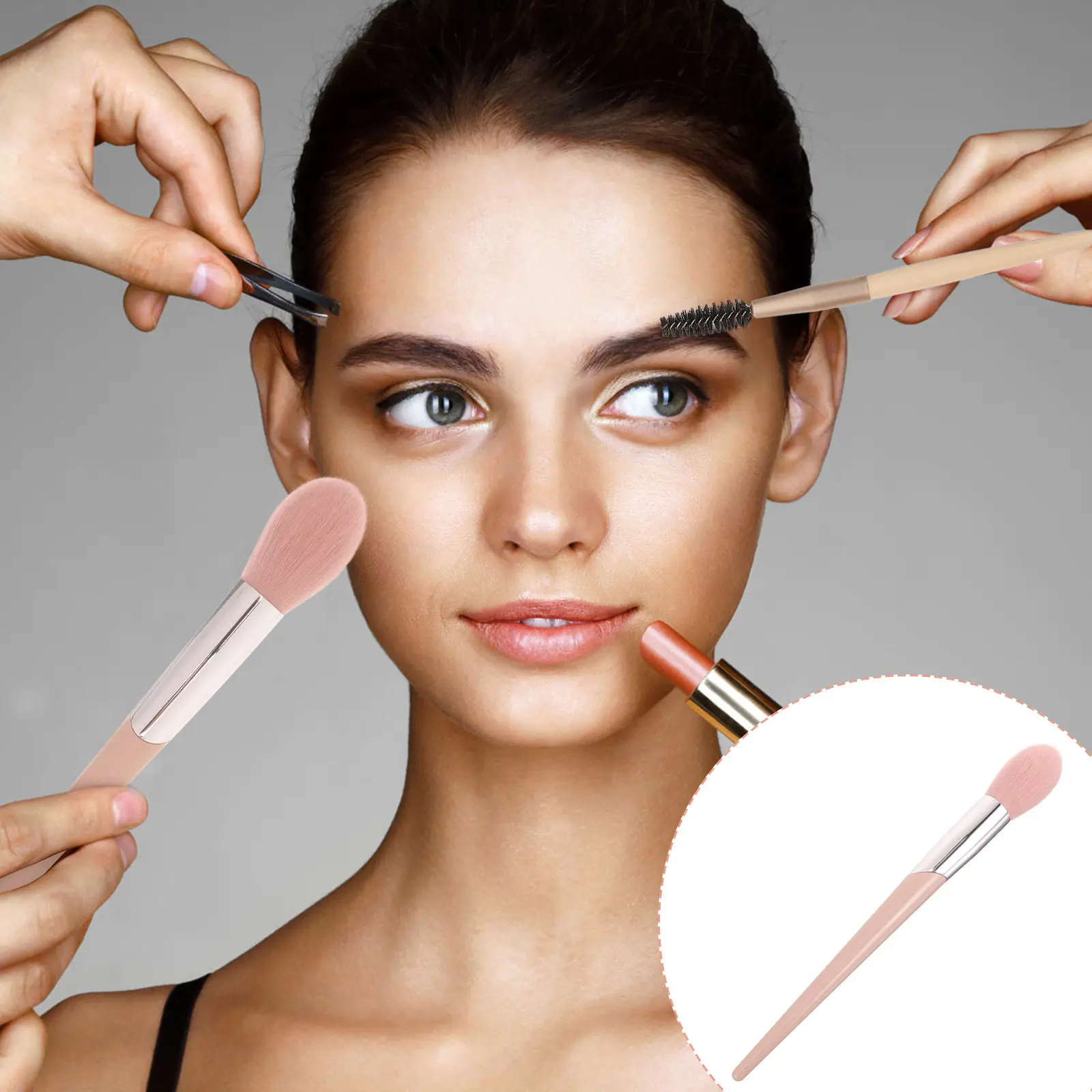 فرشاة مكياج فاخرة مثالية لتطبيق أحمر الخدود وبودرة الوجه والهايلايتر، أداة نسائية بتصميم احترافي لتطبيق متساوٍ