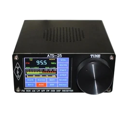 ATS-20 + / ATS-25 + ATS25bronchSi4732 Récepteur Radio Toute Bande FM LW(MW SW) SSB + Antenne Fouet + Batterie + Câble USB + Haut-Parleur