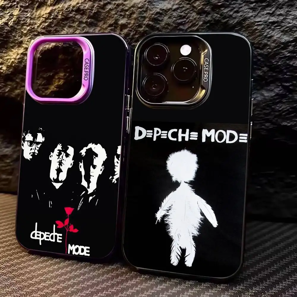 

Band D-Depeches M-Modes Phone Case For iPhone17,16,15,14,13,12,11 Plus,Pro Max Colored Silver Plated Inside Cover