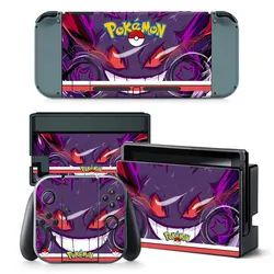 Pokemon Gengar Pikachu Cartoon Cute Protector Sticker for Switch NS Console Joy-Con Controller Base Skin Vinyl Game Accessories