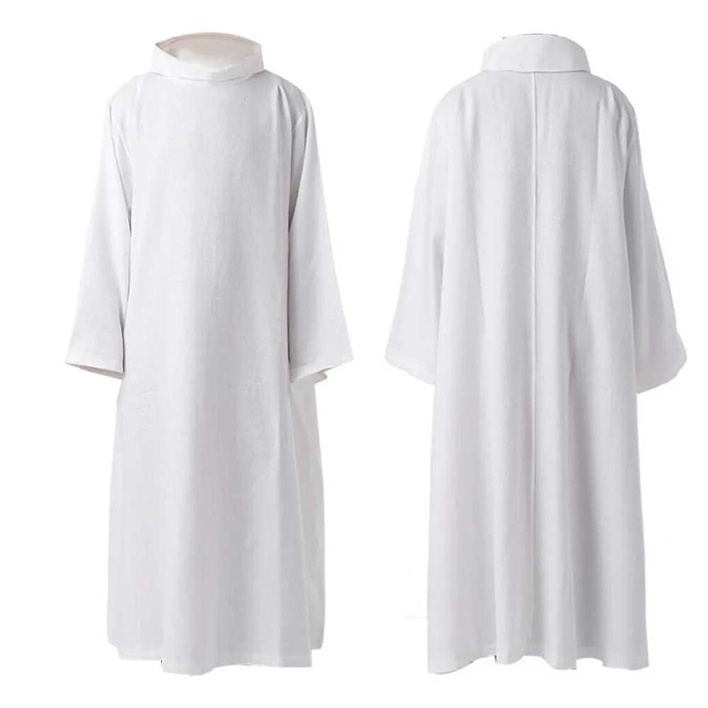 Traje Medieval renacentista Retro blanco para hombres, traje de Cosplay para adultos, ropa de rendimiento para fiesta de Carnaval de Halloween, Roleplay