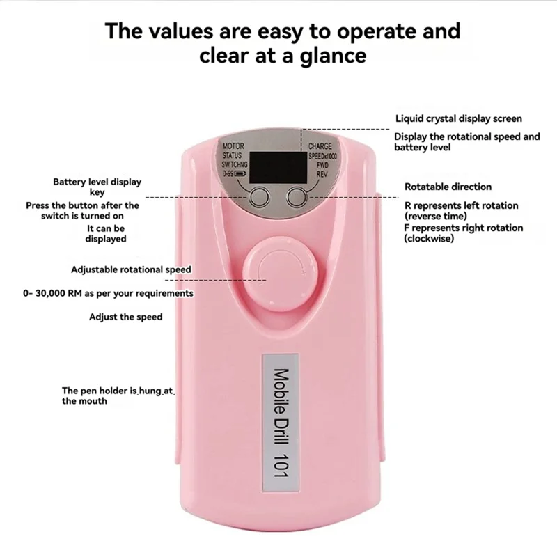 Broyeur de vernis à ongles électrique alimenté par batterie, perceuse à ongles, lime, outil de manucure