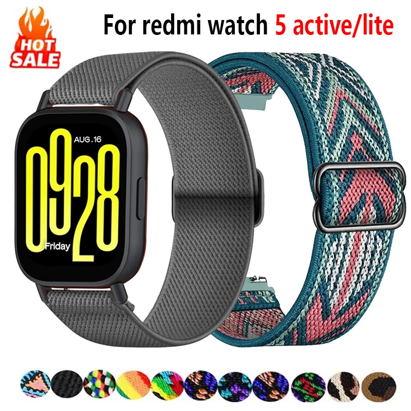�y�Z�[�����zstraps For Xiaomi Redmi watch 5 active/5 lite smartwatch accessories Adjustable nylon Bracelet correa redmi watch 5 active strap
