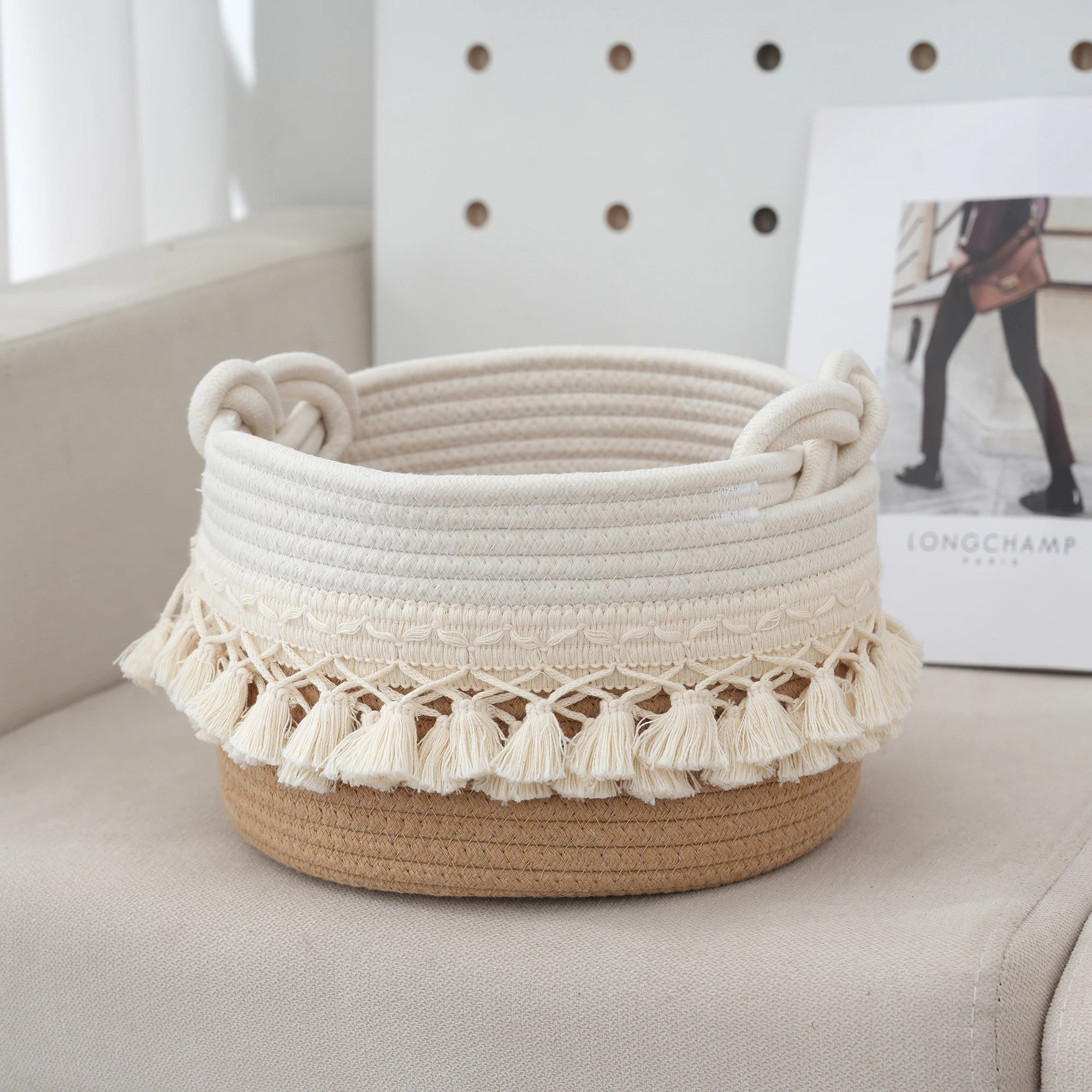 Cotton Thread Storage Basket Multipurpose Sundries Organizer Household Frame Makeup Medicine Headset Snacks Receive Box