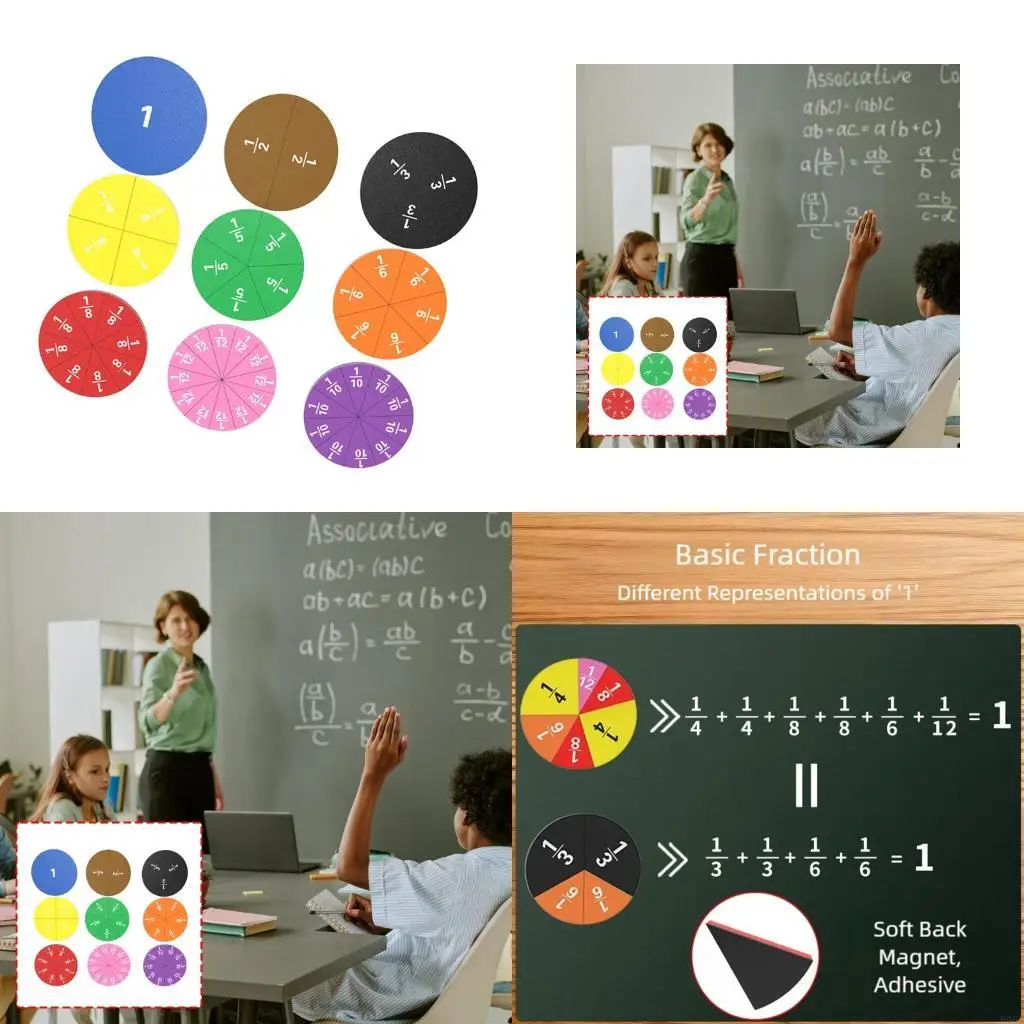 

Набор практических плиток с магнитными дробями для группового изучения математики и иллюстрации дробей в школьной среде 896C