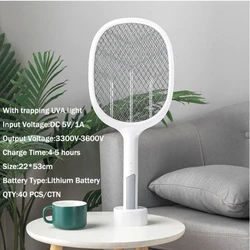 Youpin Electric Mosquito Swatter Rechargeable Two In One Household Safety Super Mosquito Killing Lamp Lithium Battery Dispeller