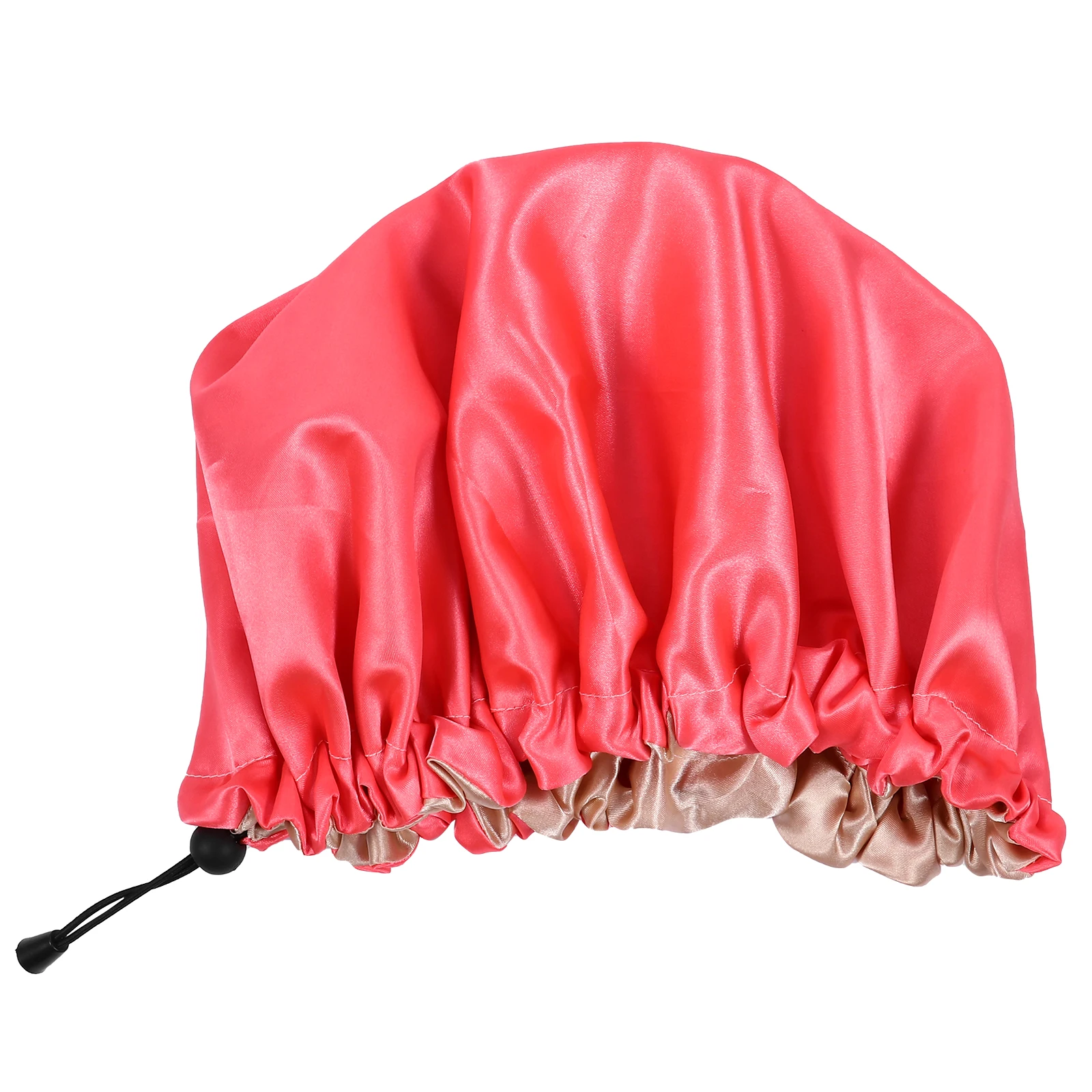 

2Pcs Elegant Satin Double Layers Sleep Caps Adjustable Hair Bonnet for Bathing