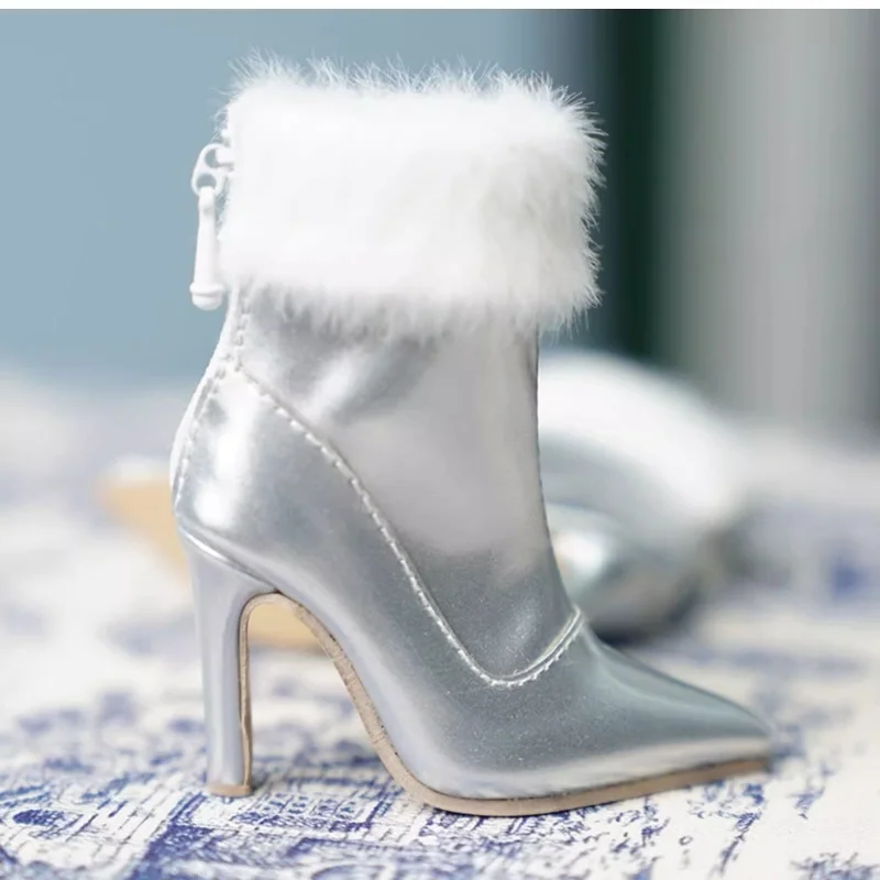 Scarpe da bambola BJD per 1/3 1/4 scarpe moda bambola nero bianco rosa argento stivali alti accessori per bambole regalo fai da te