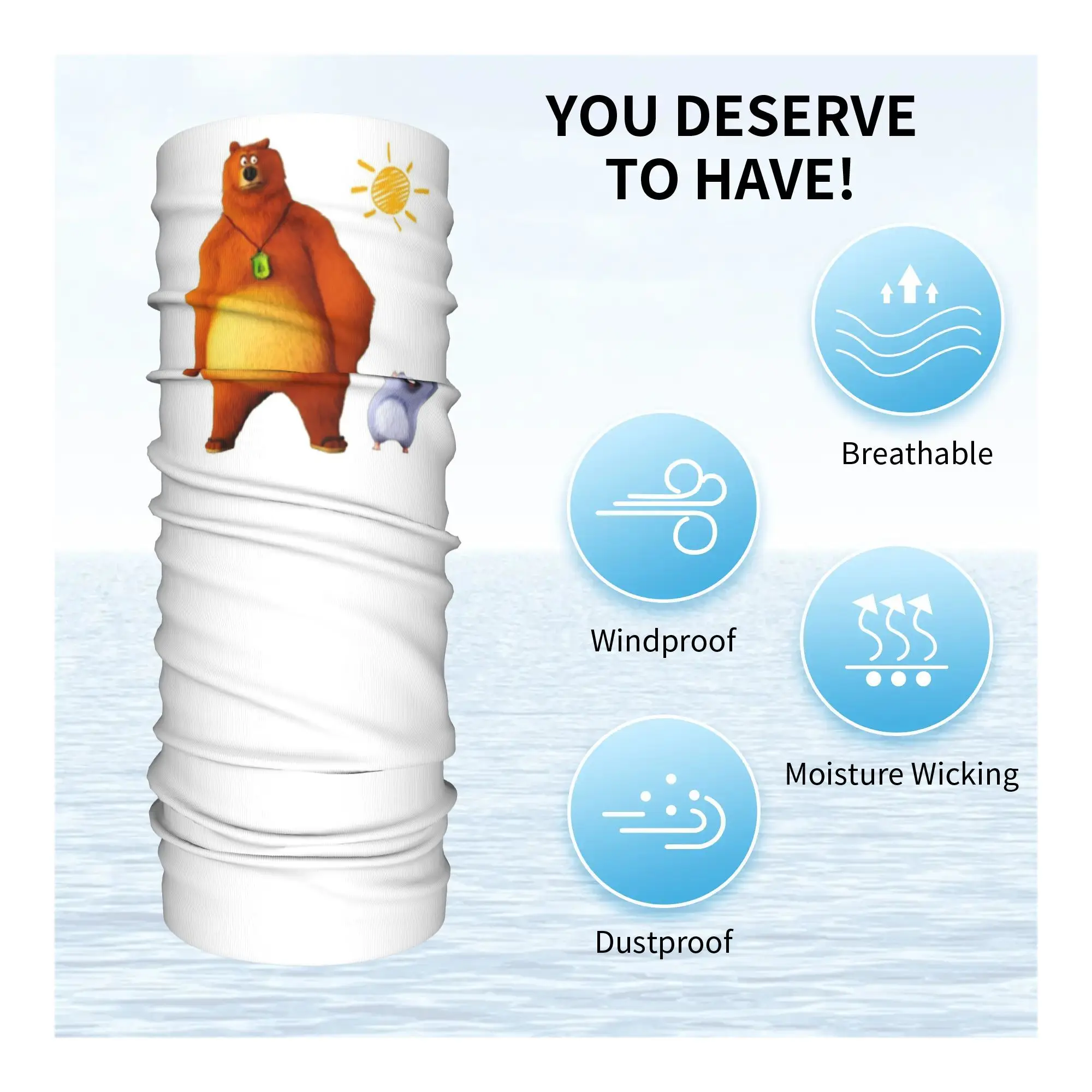 ภาพเคลื่อนไหว Grizzy และ Lemmings การ์ตูนอะนิเมะผ้าพันคอคอ Gaiter พิมพ์หน้ากากผ้าพันคอ Multi-use แถบคาดศีรษะขี่สําหรับผู้ชายผู้หญิง