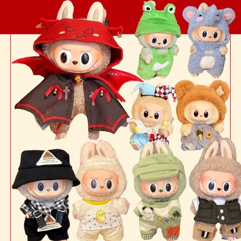 

2025 New Handsome Style For 17 Cm Ropa Labubu Baby Clothes Hair Universal Plush Doll Clothing Clothes Plush for Cloth Decoration