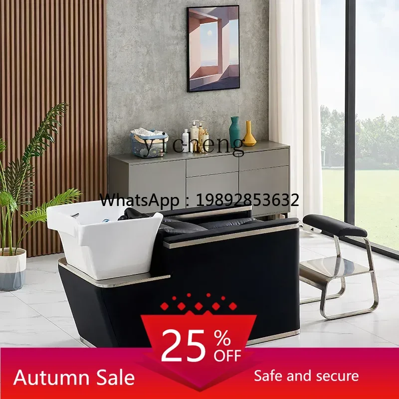 

Barber shop simple half lie shampoo bed hairdressing shop massage flush bed