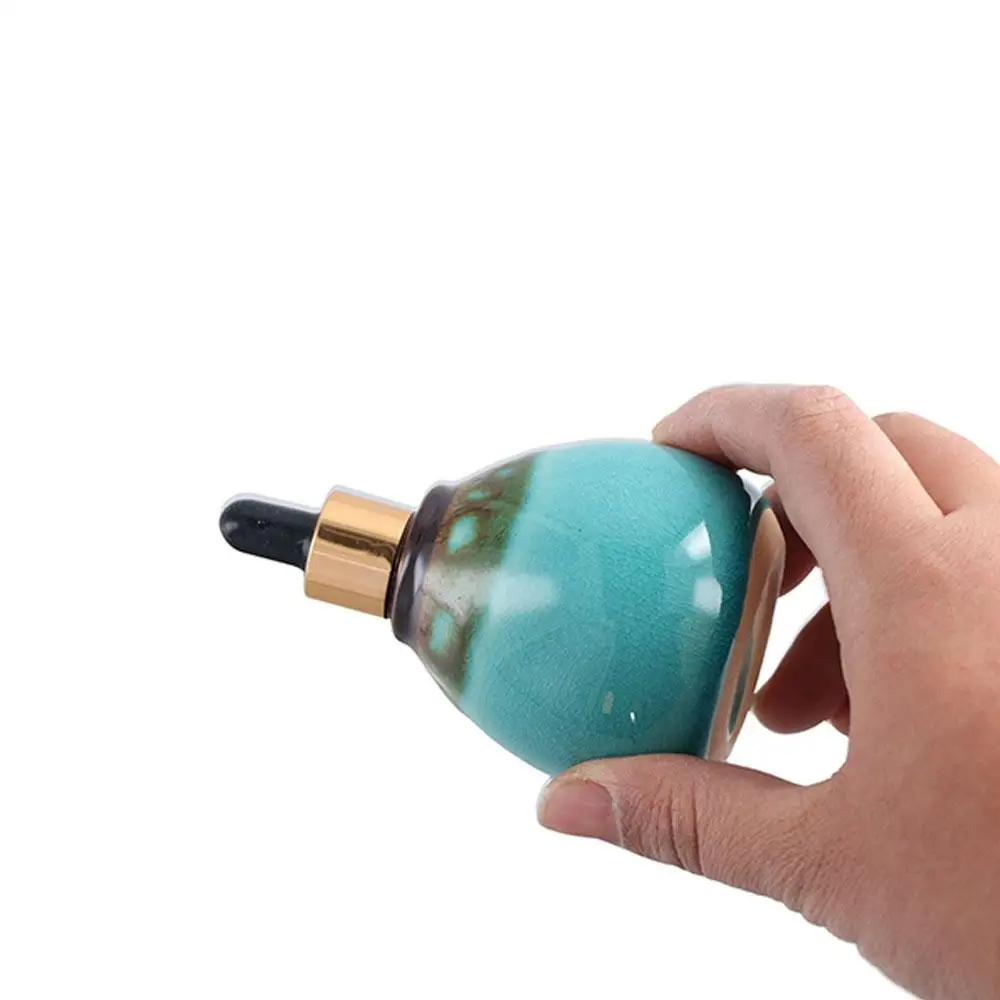 Storage Jar Salon SPA Supplies Vintage Essential Oil Bottle Aromatherapy Diffuser Ceramic Dropper Bottles Refillable Bottles