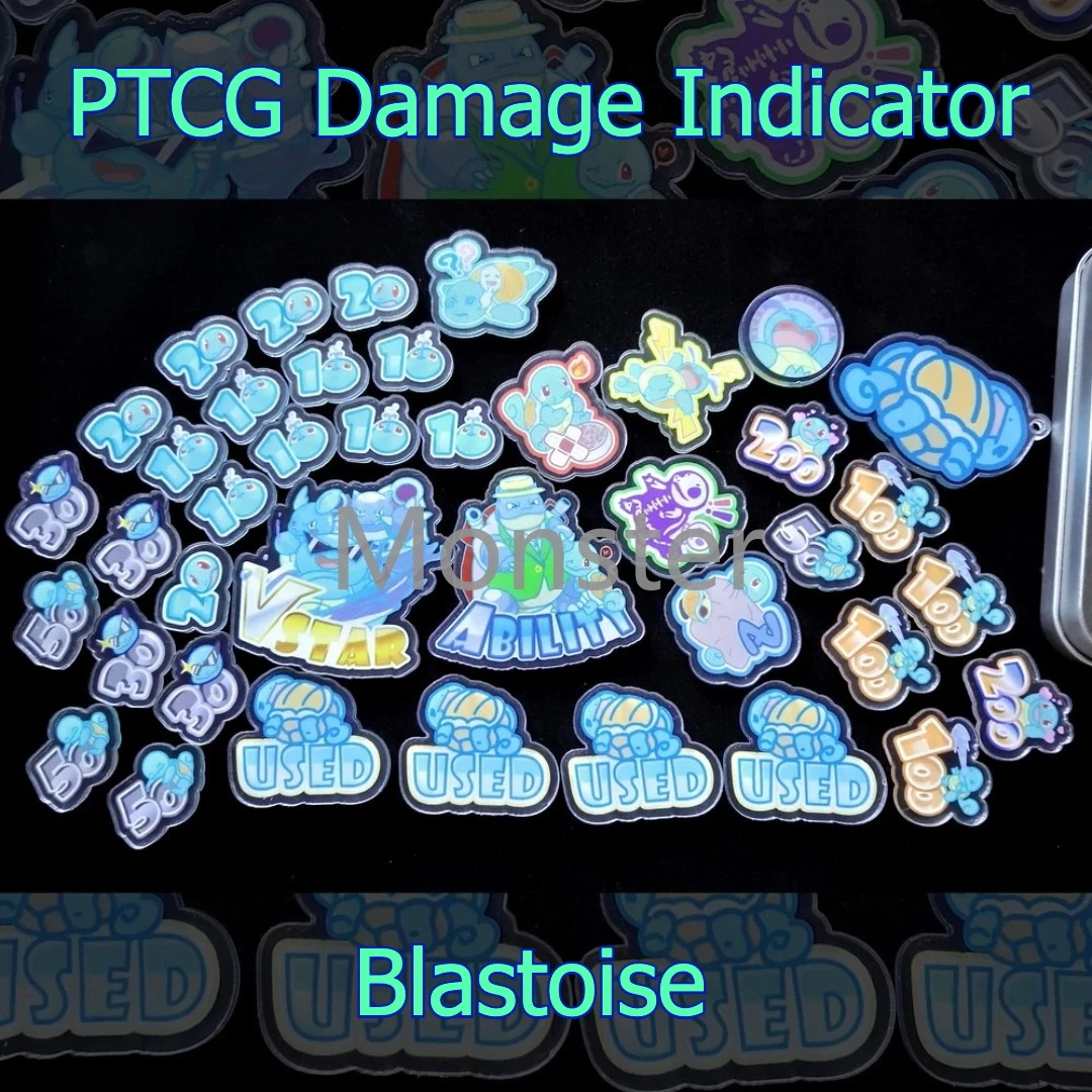 

PTCG Pokemon Anime Character Match Scoring Damage Indicator Counter Psyduck Snorlax Tinkaton Blastoise Rowlet Role-playing Game