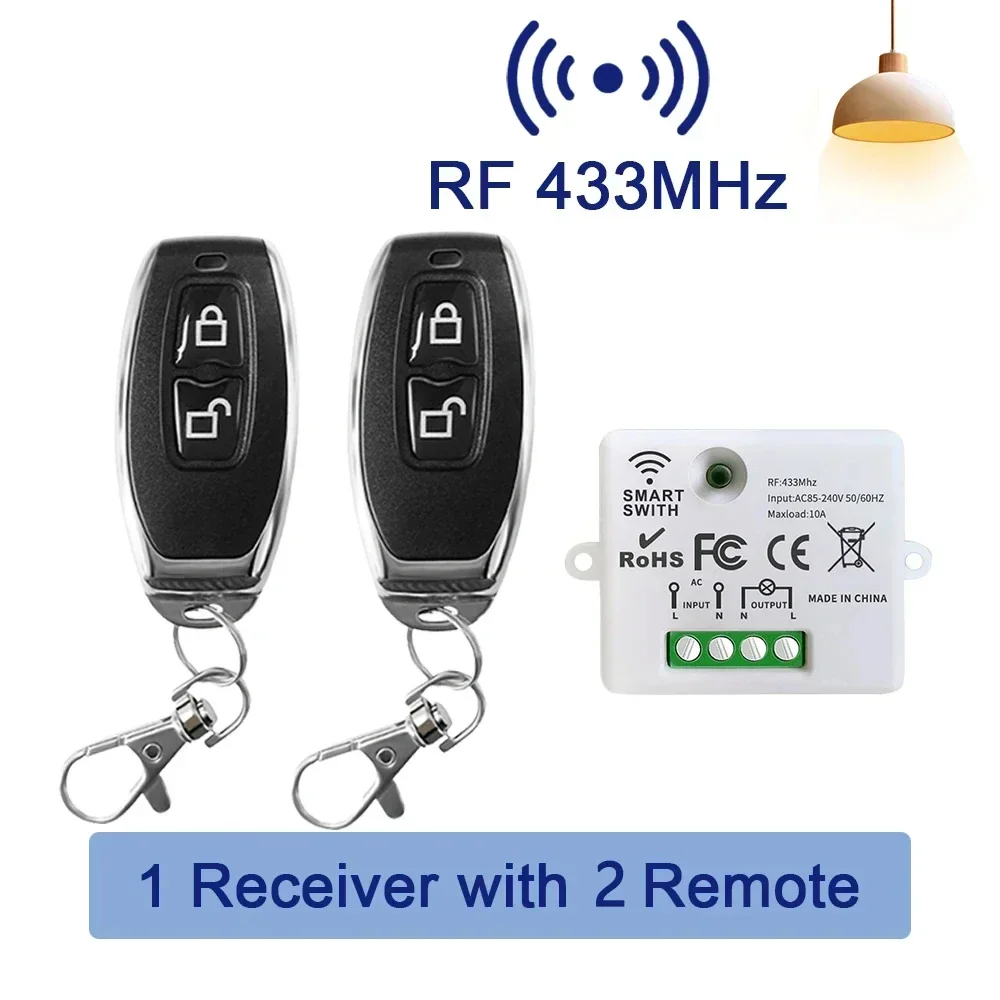 433MHz RF Wireless Remote Control Switch Set Home 110V 220V 10A Mini Controller House Wall Light Switches Switch