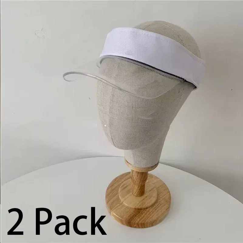 Pure 2 Pack Empty Top Visors Sun Hats Unisex Golf Hat Sun Protection Soft PVC for Outdoor Sport Tennis Running Beach Running