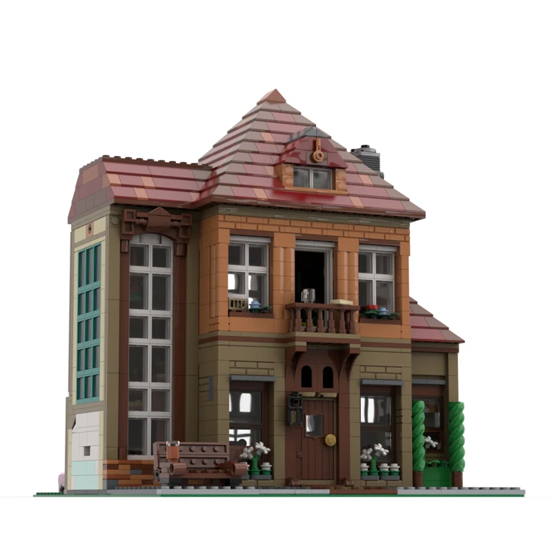 2072 pièces, modèle de construction modulaire personnalisable, maison de vacances méditerranéenne, ingénierie urbaine, jouet créatif de bricolage, cadeaux de vacances