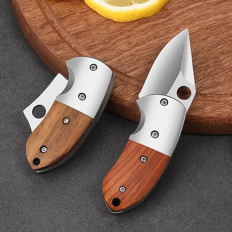 Stainless Steel Mini Knife Foldable Pocket Knife Portable Fruit Slicing Knife Sharp Blade Utility Folding Knife Easy to Carry