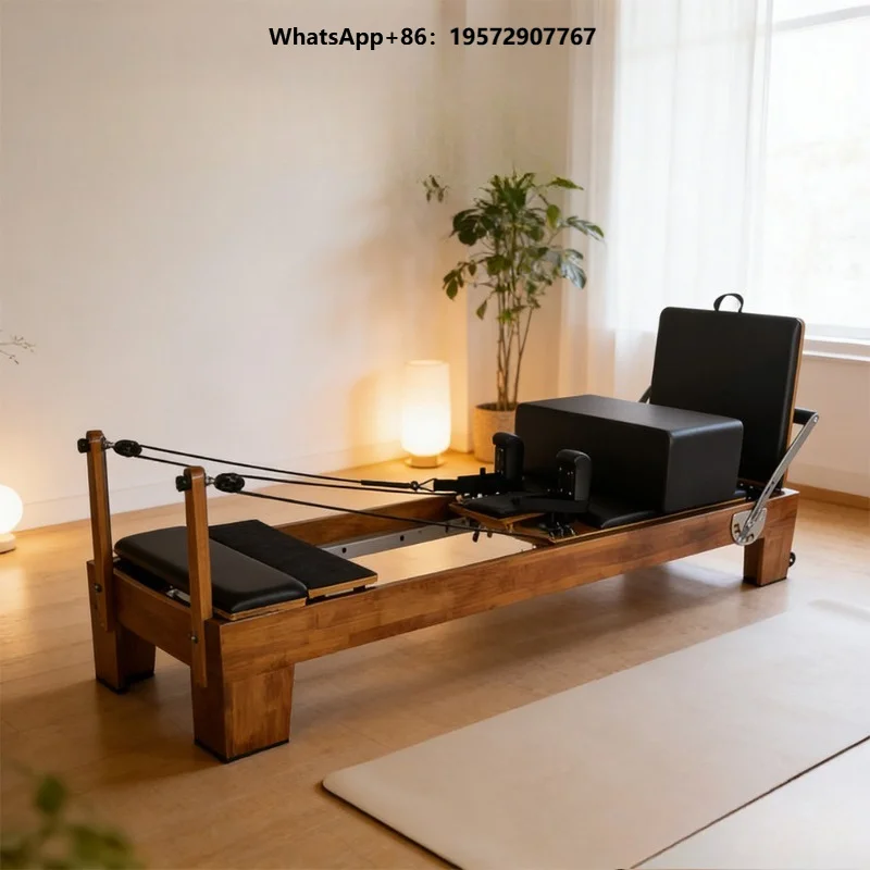 Elegant Black Walnut Wood Pilates Machine Adjustable