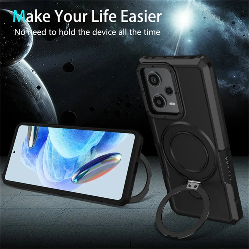 حافظة مقاومة للصدمات لـ xiao poco x6 5g ، غطاء خلفي مع حلقة دعم ، x5 x4 x3 pro x 3 nfc m5s m3 c55 c65 c 65 x6