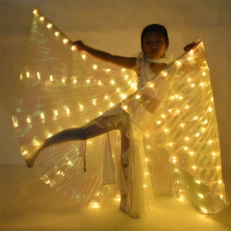 LED leuchtender bunter Umhang für Erwachsene und Kinder, tanzen leuchtender Schmetterlingsflügel, Bühnenaufführung, Bauch, Glühen, Party, Foto-Requisite – Detail 12