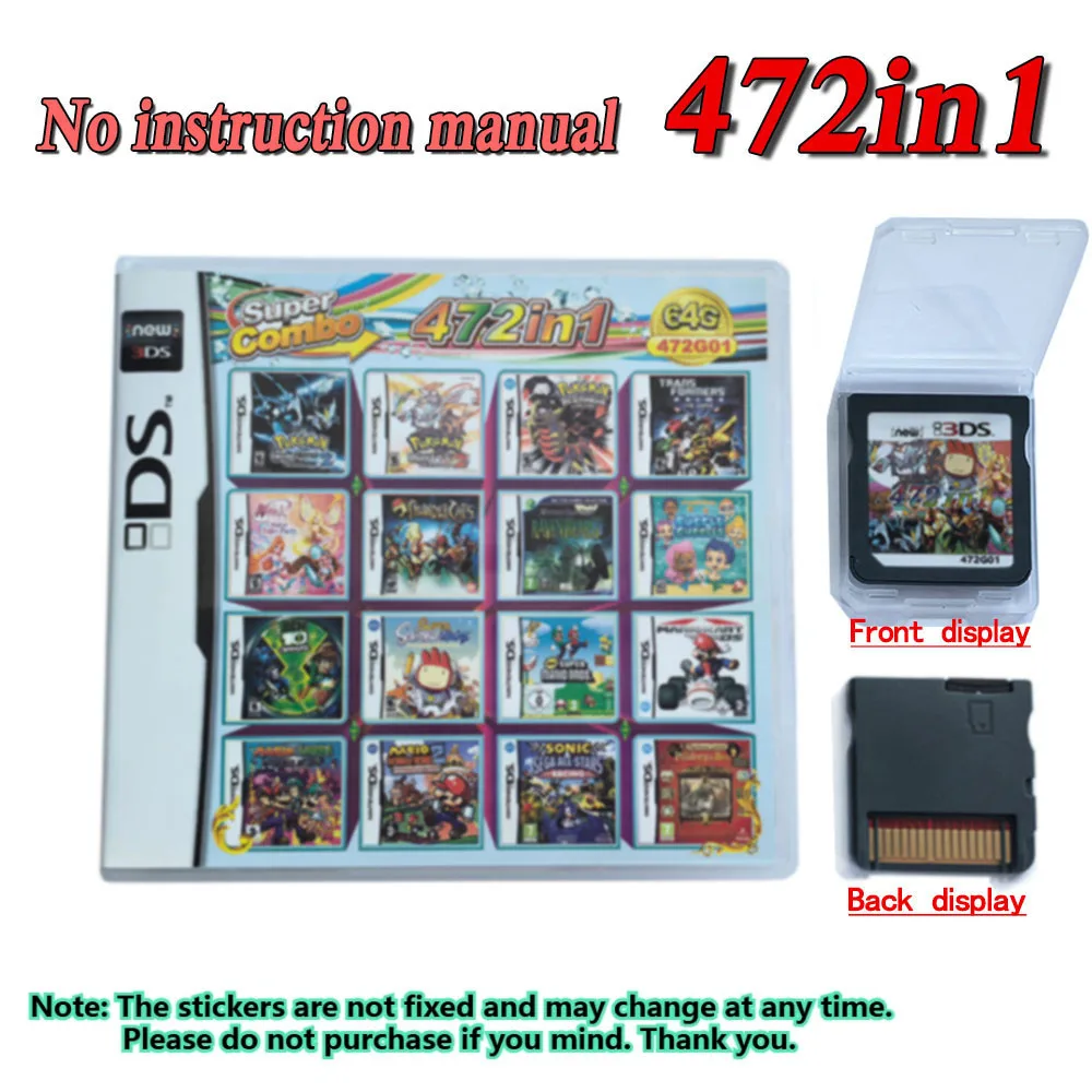 4300-in-1 Kompilation DS NDS 3DS 3DS NDSL Spielkassette Videospiel-Handheld-Player (R4-Karte) 23in1/208in1/280in1/482/486