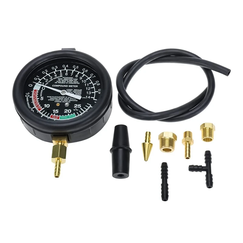 Car Vacuum And Fuel Pump Tester Gauge Kit, Fuel Pump And Vacuum Tester Gauge, Leak Carburetor Pressure Diagnostics