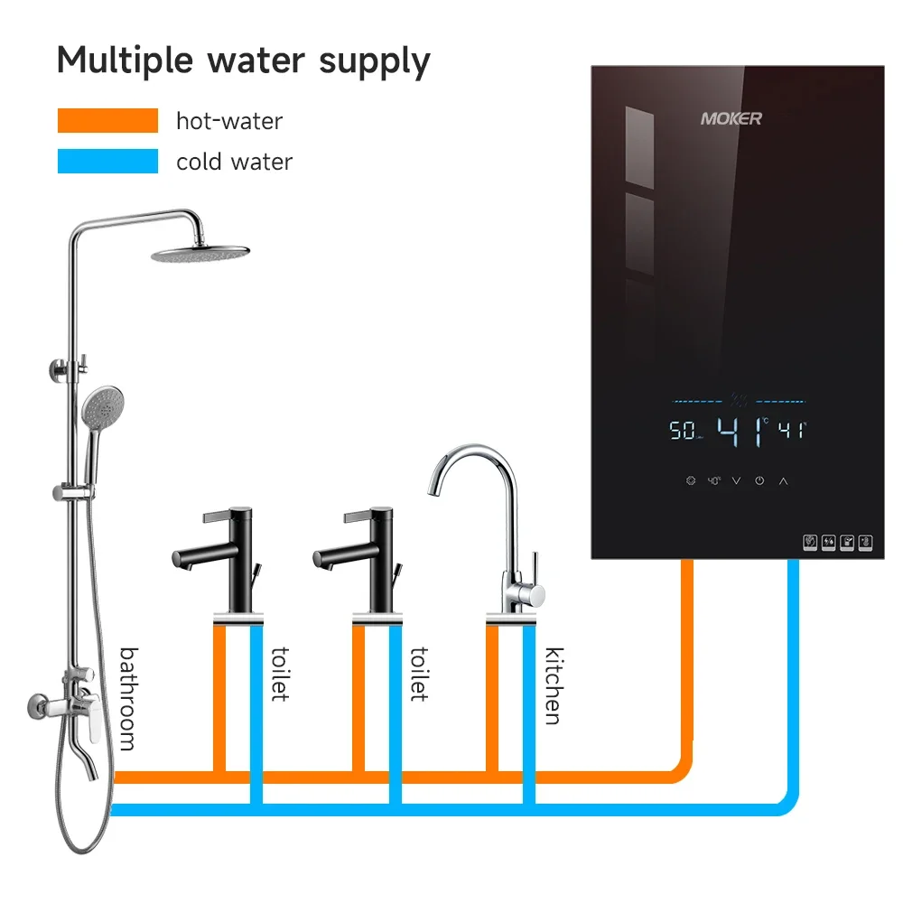 Whole House Electric Instant Water Heaters Tankless  Geyser for Kitchen and Bathroom  Hotel  Household Use