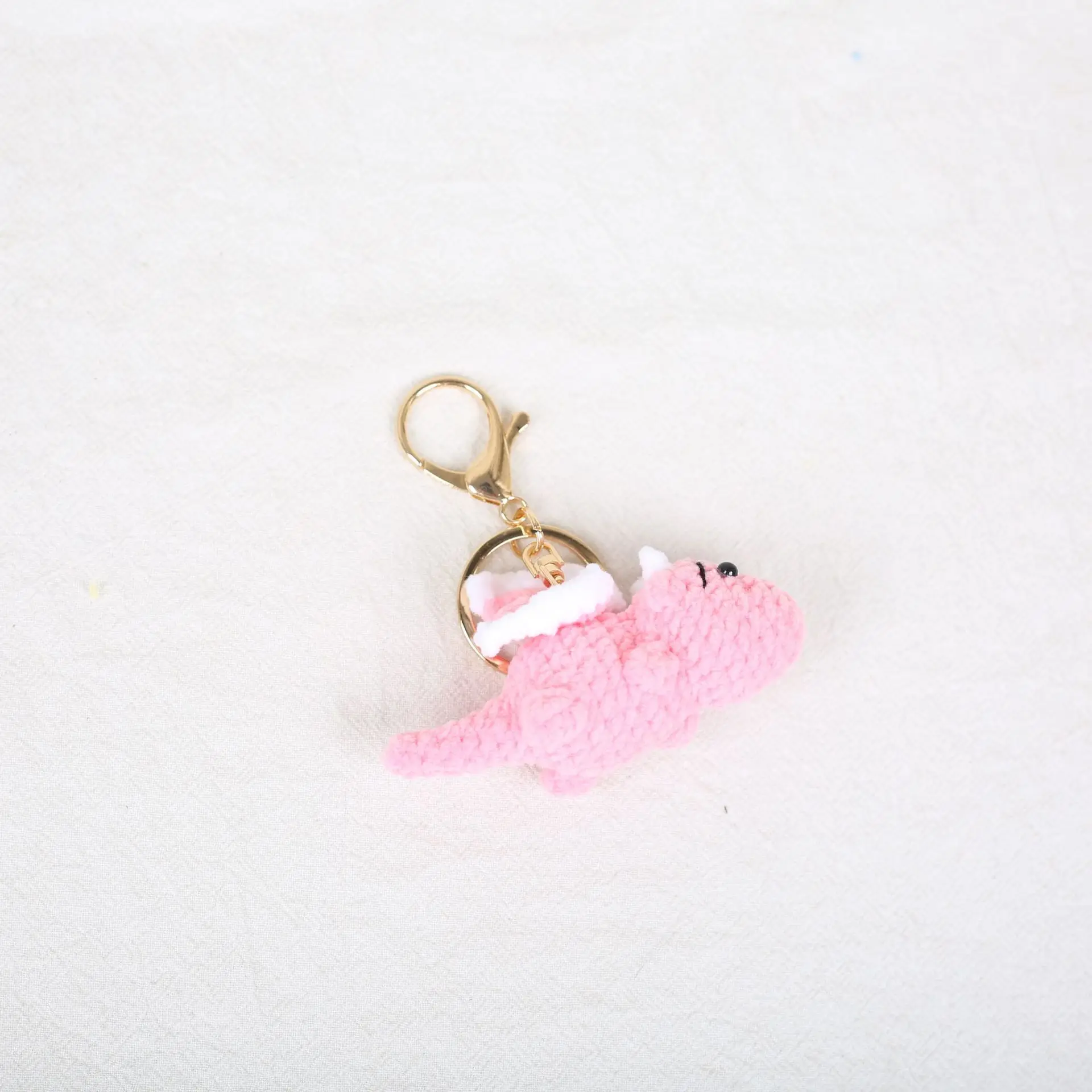 Niedlicher Gehäkelter Dinosaurier-Schlüsselanhänger Mini Gestrickter Dinosaurier-Anhänger Kreativer Cartoon-Tier-Schlüsselring Rucksack-Anhänger – Detail 5