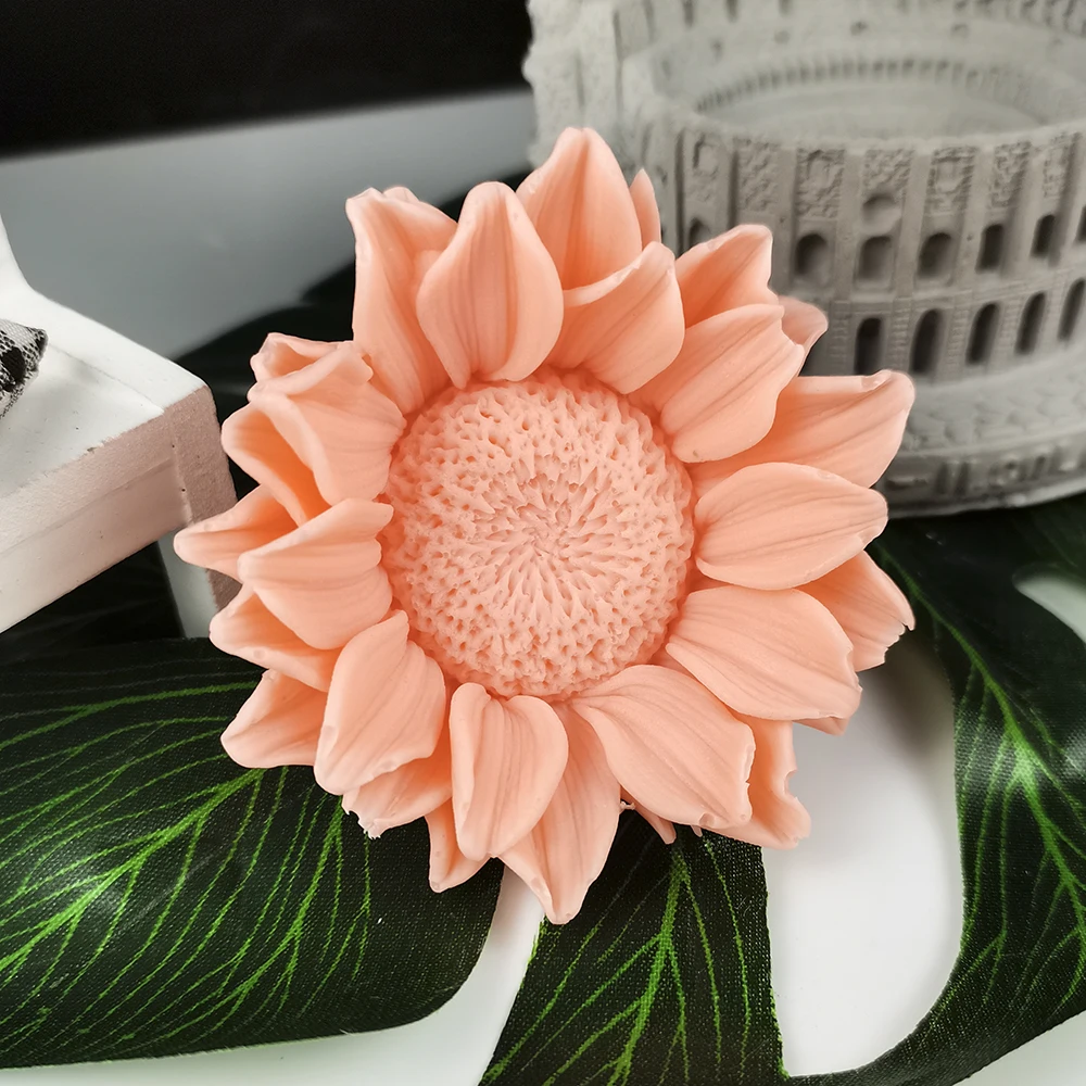 

HC0285 PRZY Mold Silicone Big&Small Sunflower Flower Soap Molds Decoration Plant Flowers Candle Moulds Bouquet Making Clay Resin