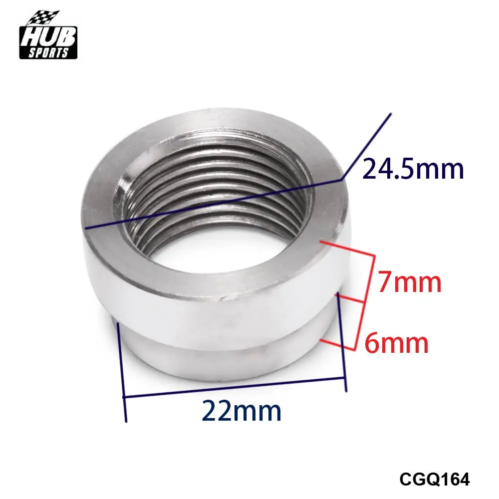 O2 Stainless 304 Exhaust Lambda Oxygen Sensor Boss Nut M18 x 1.5 Decat Bung Bolt HU-CGQ164