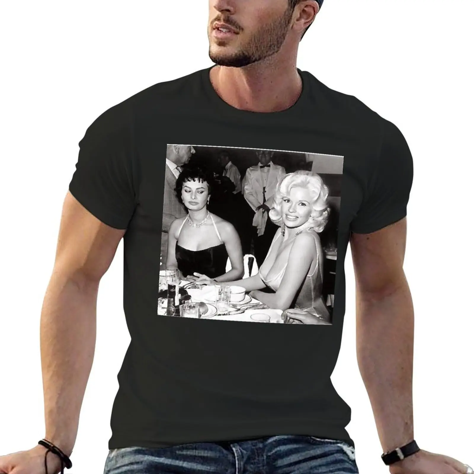 Vintage Photograp Jayne Mansfield Movie Actress American Gifts Music Fan T-Shirt for a boy plus sizes anime shirts men