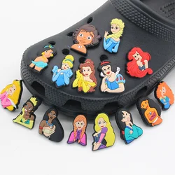 Cute 1pcs Disney princess shoe charms Cartoon DIY Sandals Accessories For Clogs pins Decorate women girls kids Birthday gifts