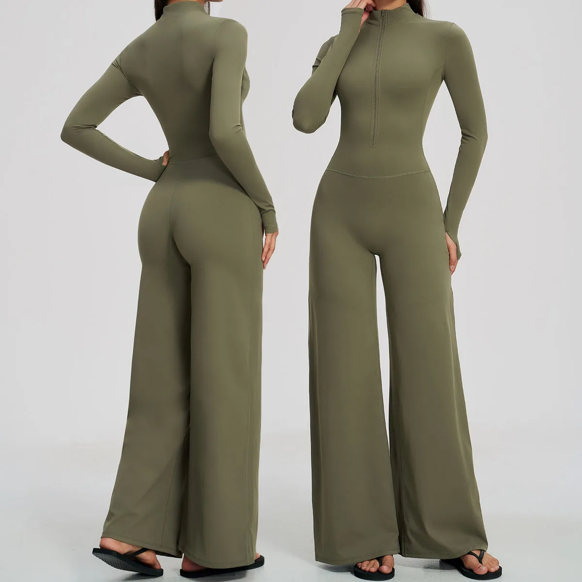 New One-piece Yoga Jumpsuit Long Sleeve Women Clothing Flared Pants Sportswear Gym Yoga Sport Sets Workout Sets Women Tracksuit