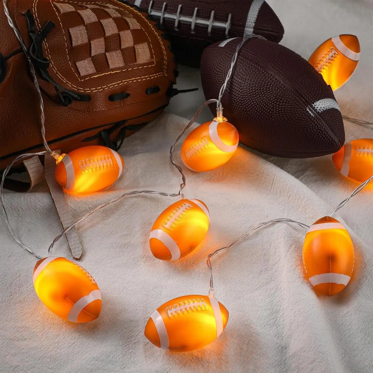 1pc Ball Sport Theme String Lights Mix Baseball Basketball Football Soccer For Party Scene Bedroom Window Holiday Party Decor