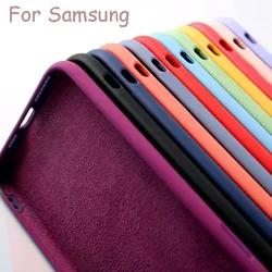 NEW Square Liquid Silicone Case for Samsung Galaxy S22 S21 S20 S10 S9 Ultra Plus FE A72 A71 A70 A52 A51 A50 A42 A32 4G 5G Cover