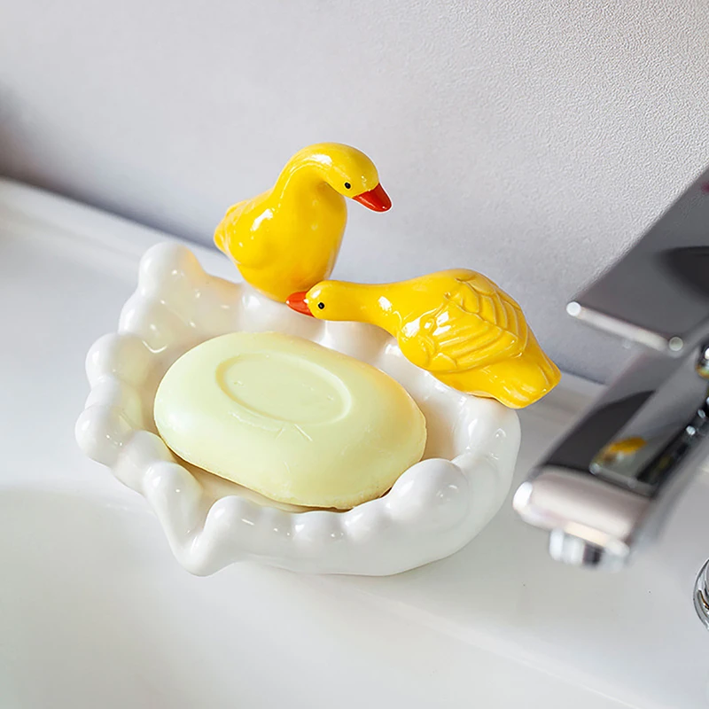 Portable Duck Soap Box Cartoon Soap Dish Drainable Soap Holder Soap Container Soap Dish For Tray Bathroom Accessories